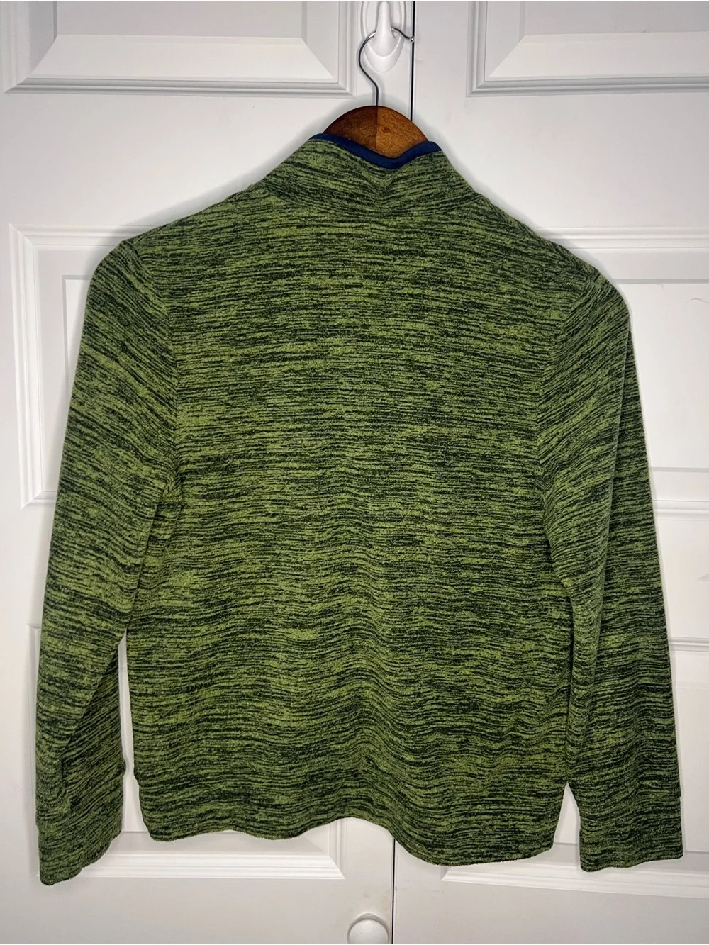 Adidas Boys 1/4 Zip Pullover Green Space Dye Sweater Size M 10/12